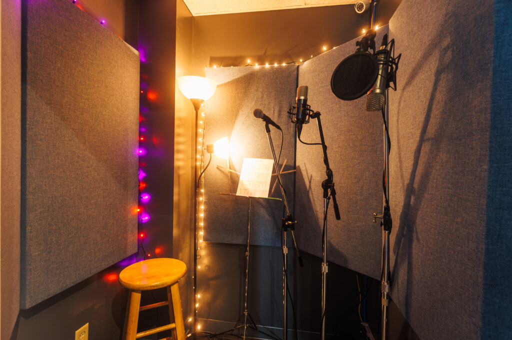 Vocal booth at Wall of Sound Productions